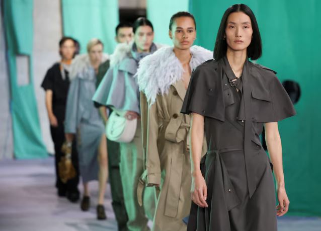 Burberry presents spring styles in pastel hues against brutalist backdrop